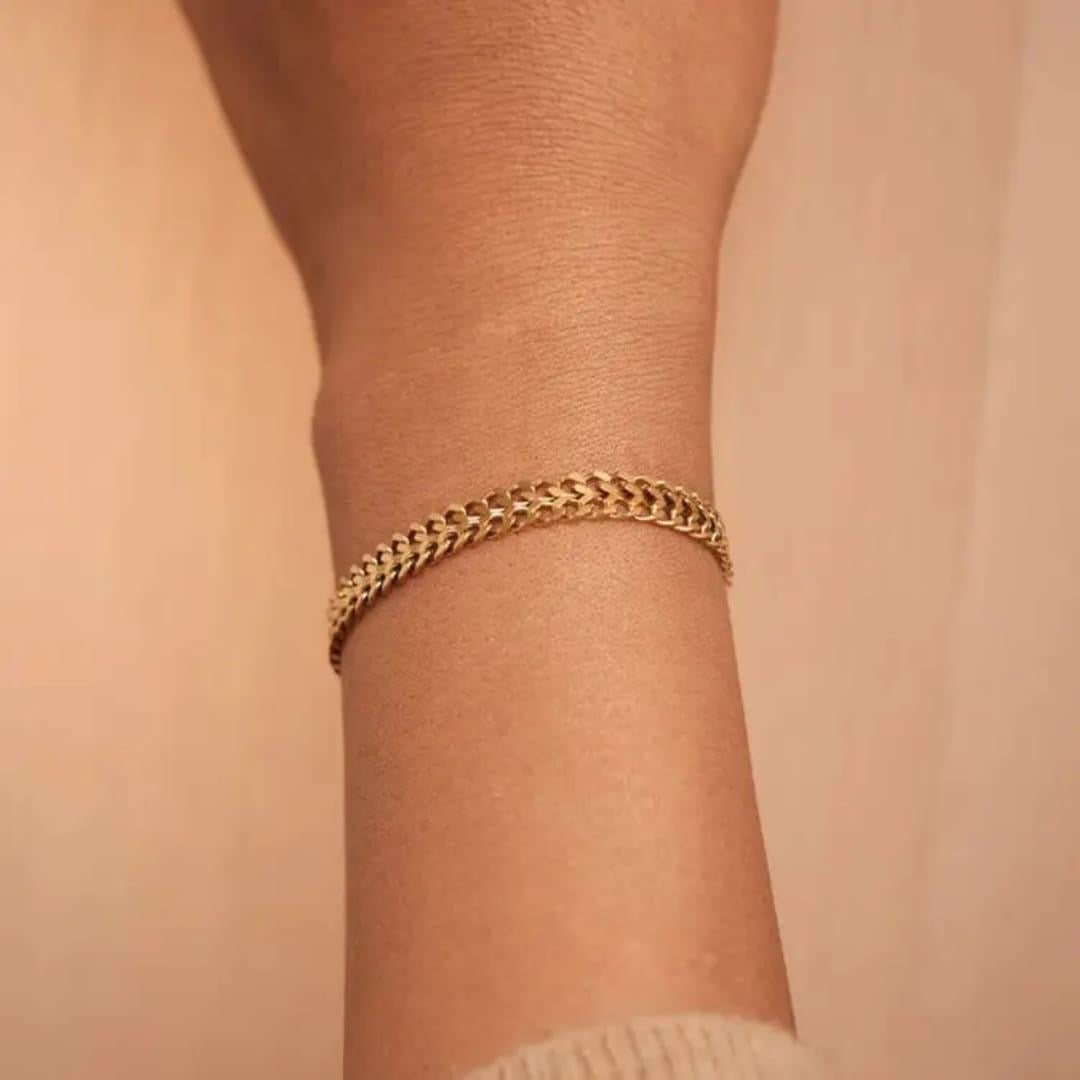 Stainless steel gold plated bracelate