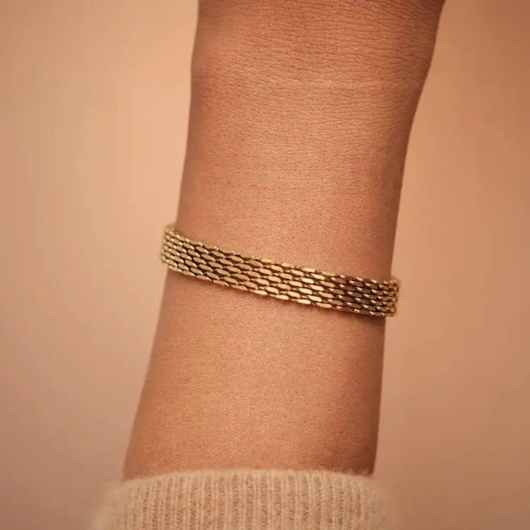 Stainless steel gold plated bracelate