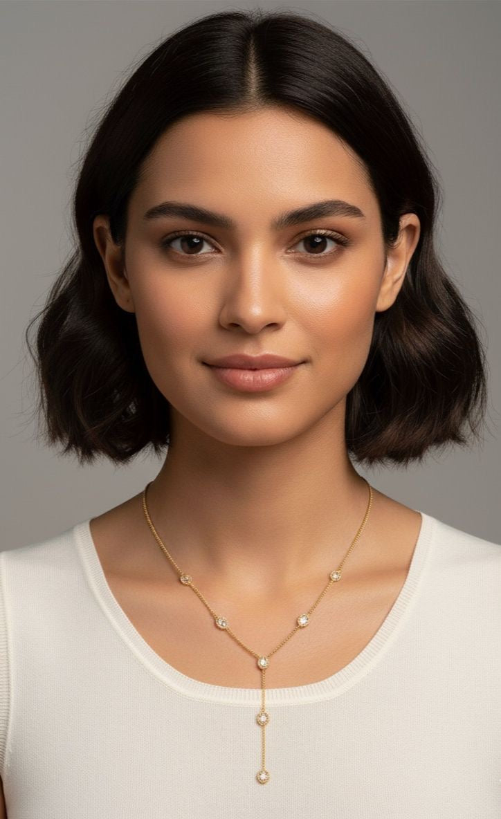 "Dainty Diamond Y-Necklace"