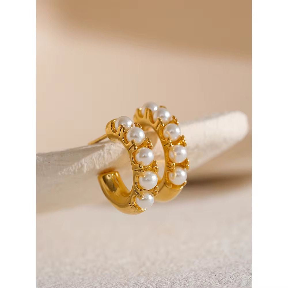 Gold Pearl Hoop Earrings – Elegant & Timeless Statement