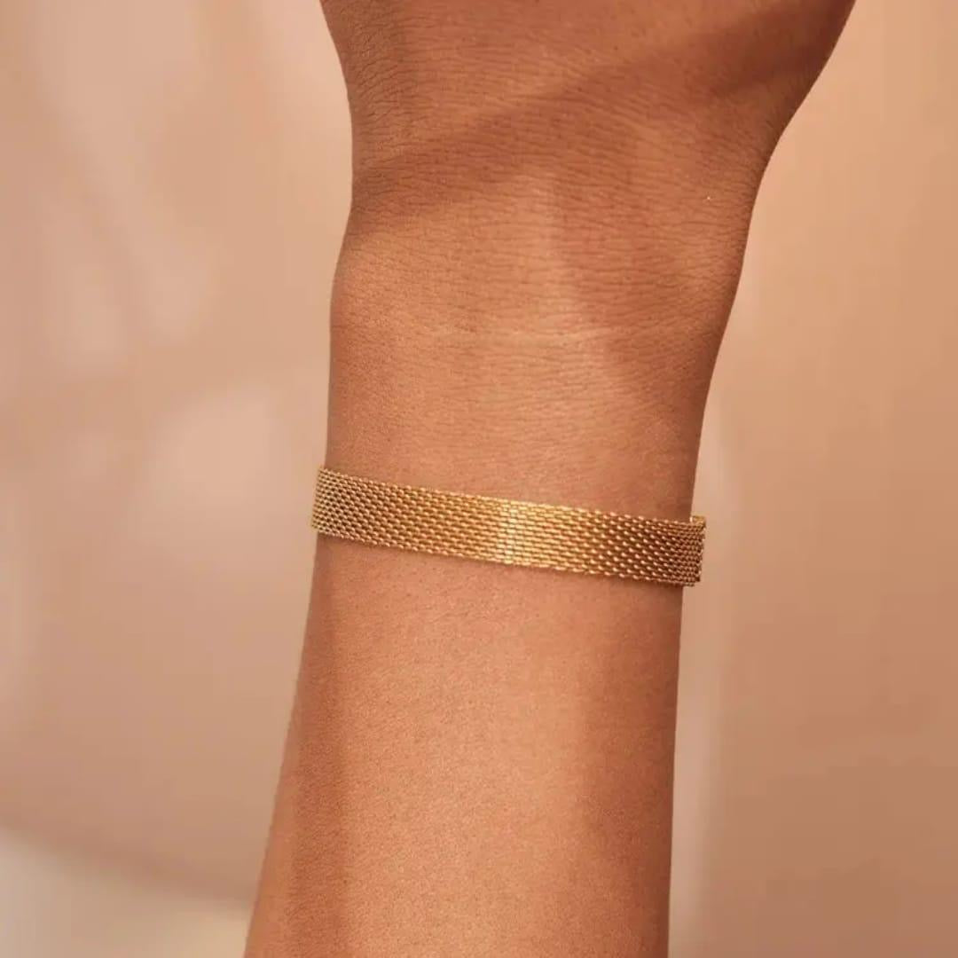 Stainless steel gold plated bracelate