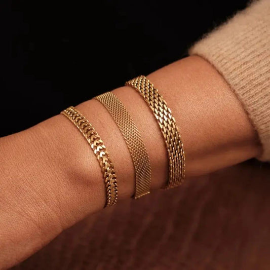 Stainless steel gold plated bracelate