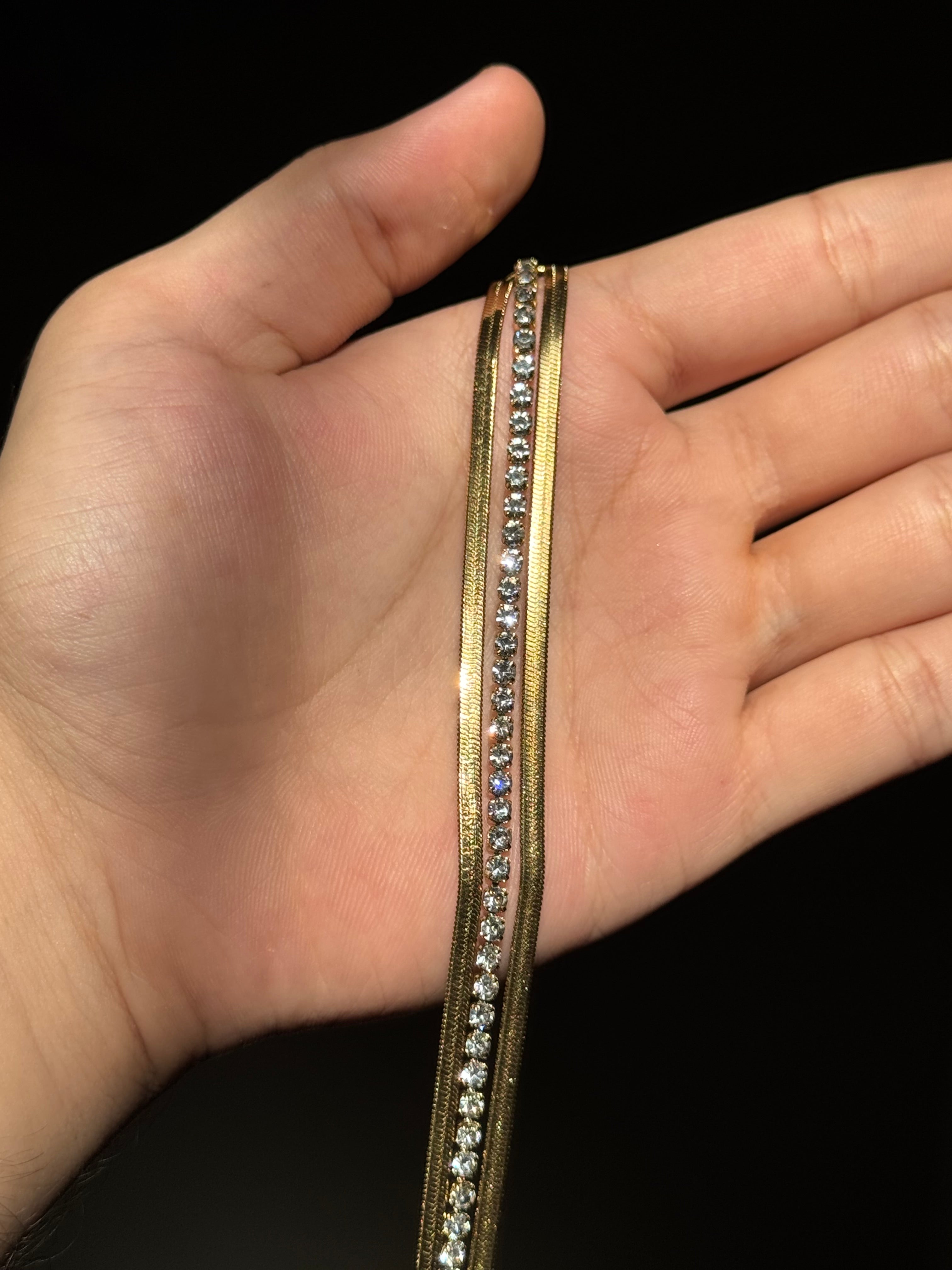 💎 Classic Gold-Plated Crystal Bracelet