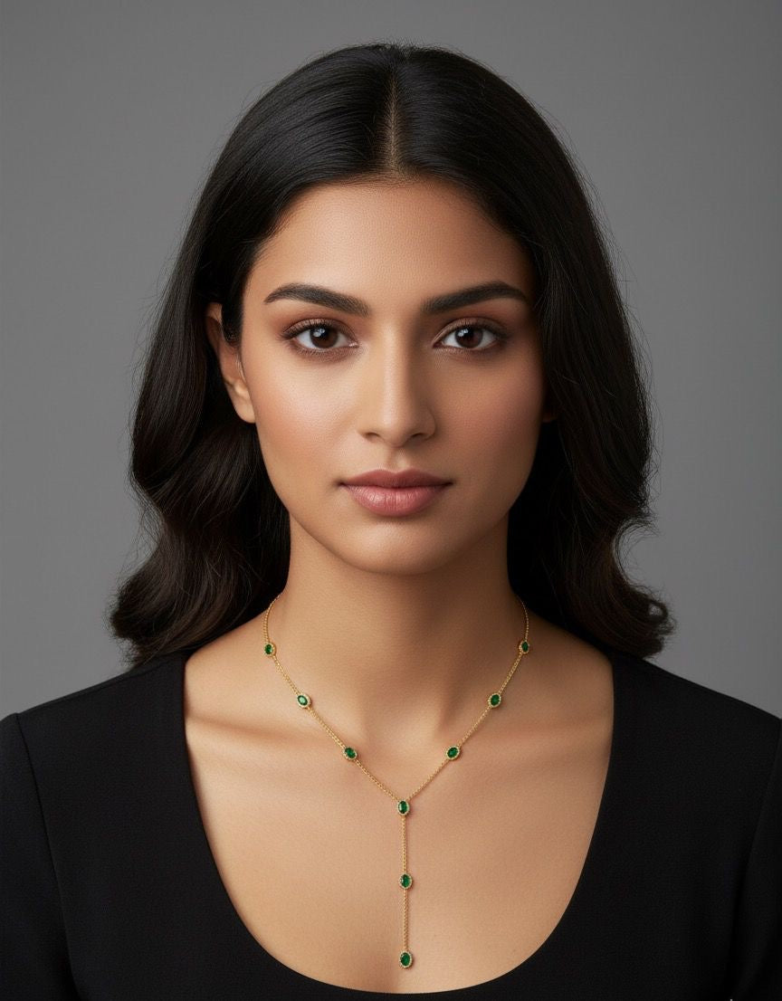 "Dainty Diamond Y-Necklace"