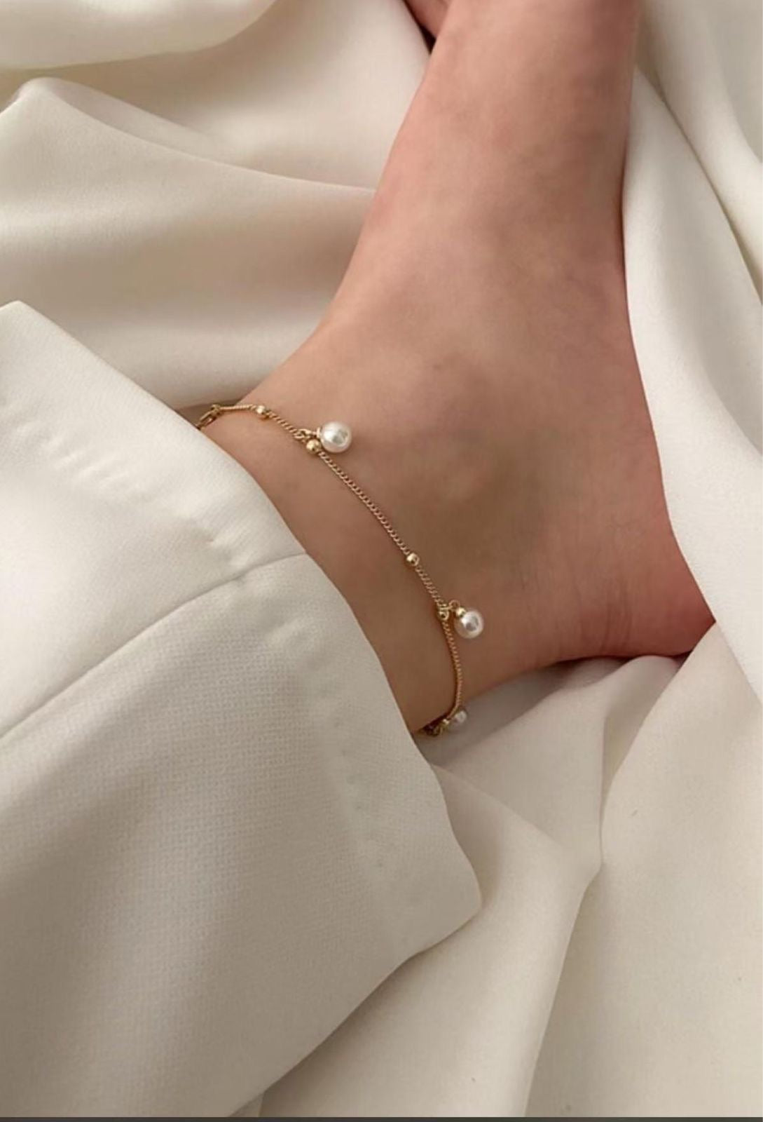 "Elegant Pearl Anklet"