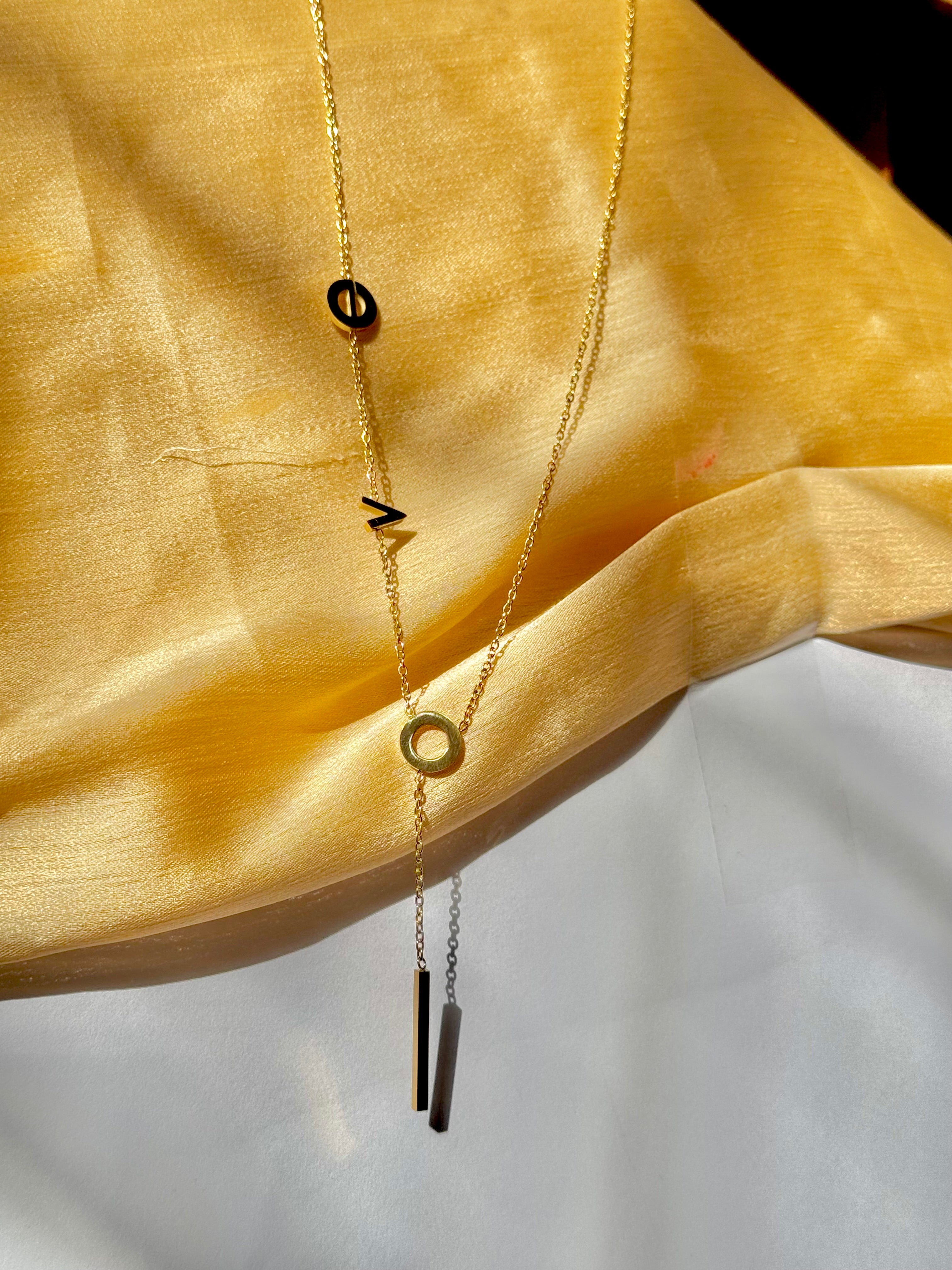 Gold LOVE Letter Y-Necklace