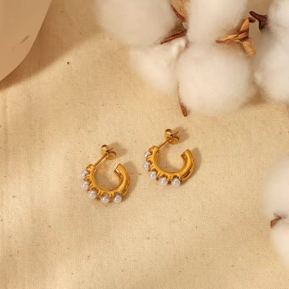 Gold Pearl Hoop Earrings – Elegant & Timeless Statement
