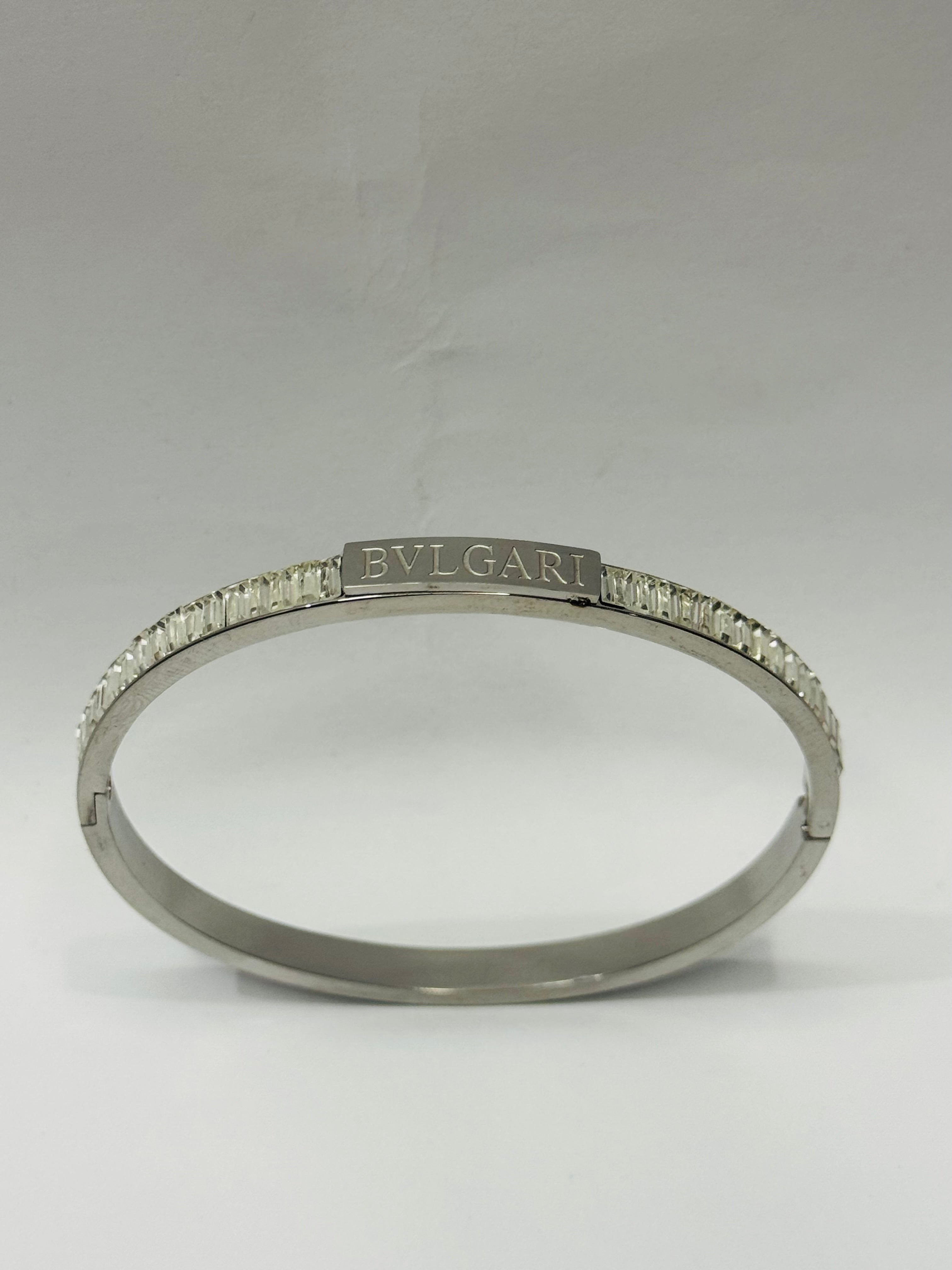 Balgari Silver Crystal Bangle –