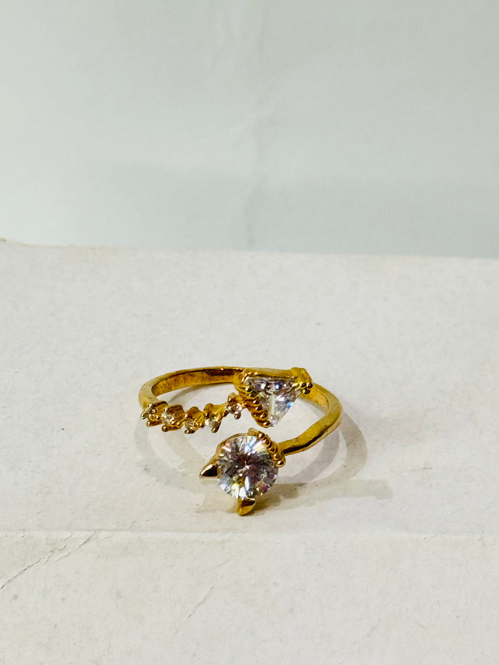 Twin Hearts Diamond Adjustable Ring – Symbol of Love & Connection