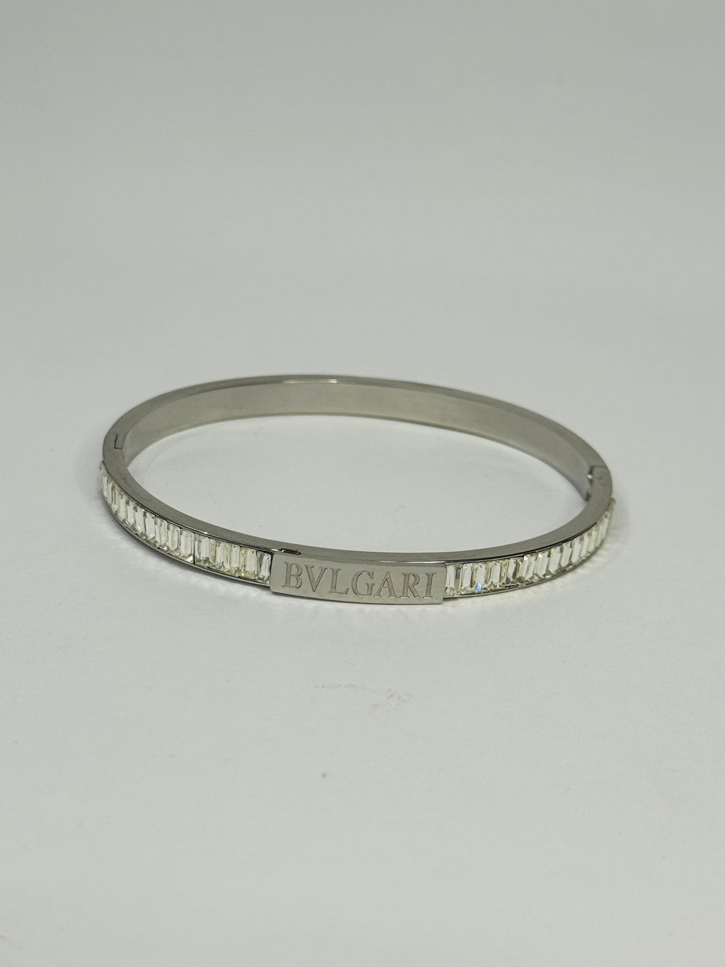 Balgari Silver Crystal Bangle –