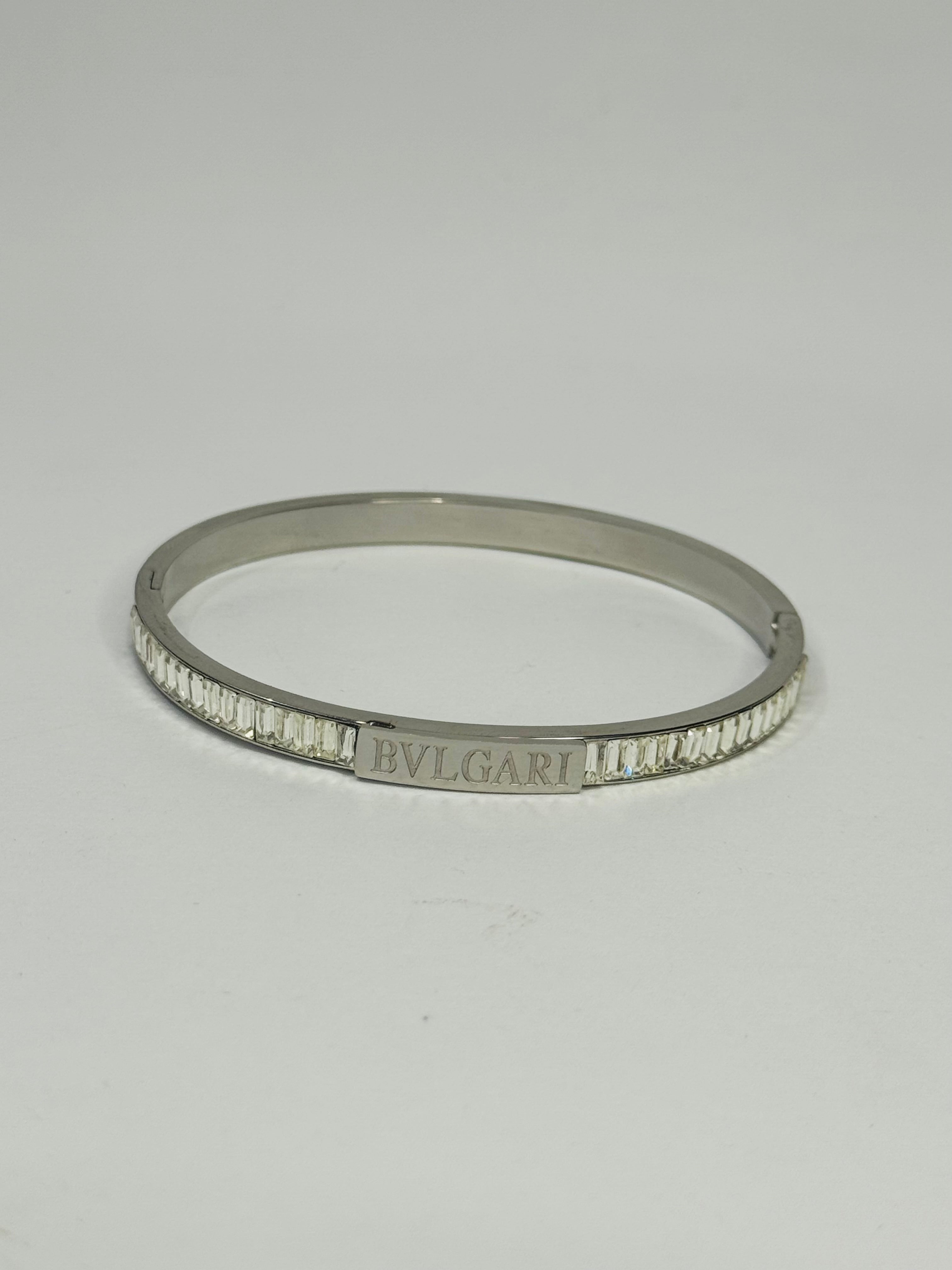 Balgari Silver Crystal Bangle –