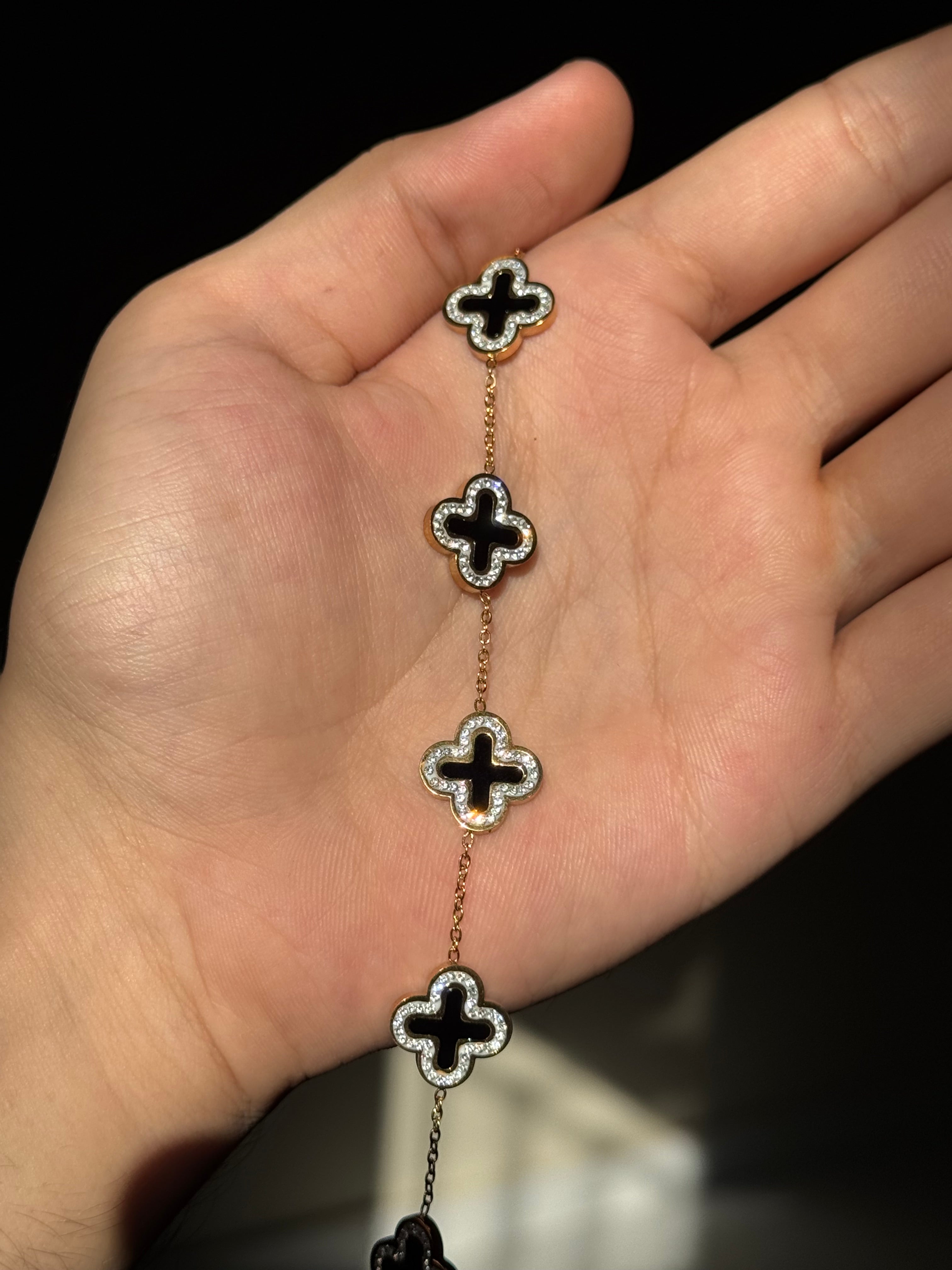 Black Clover Gold-Plated Bracelet