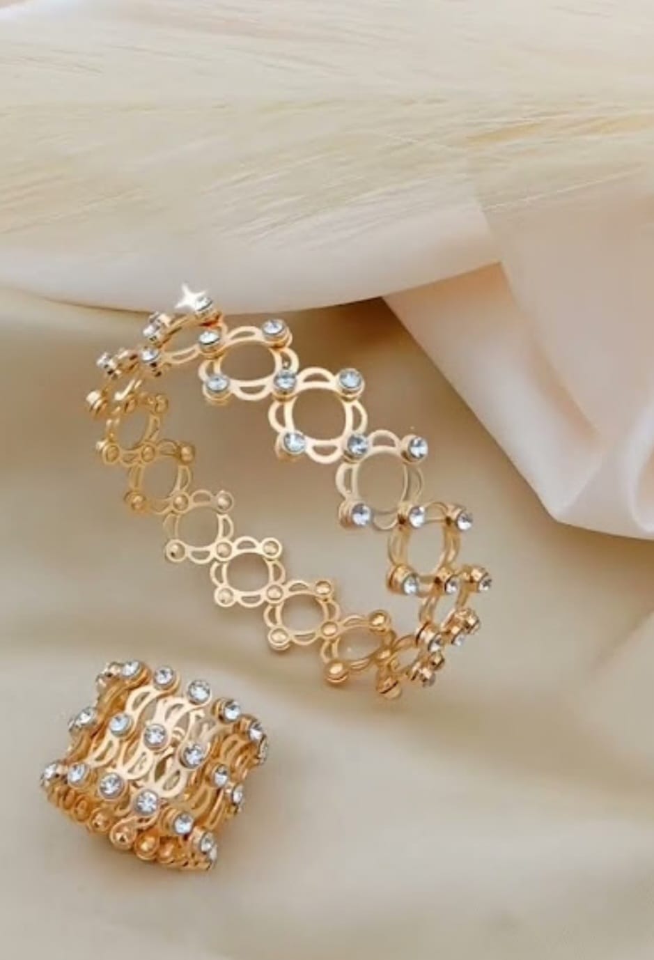 Convertible Gold-Plated Bracelet & Ring