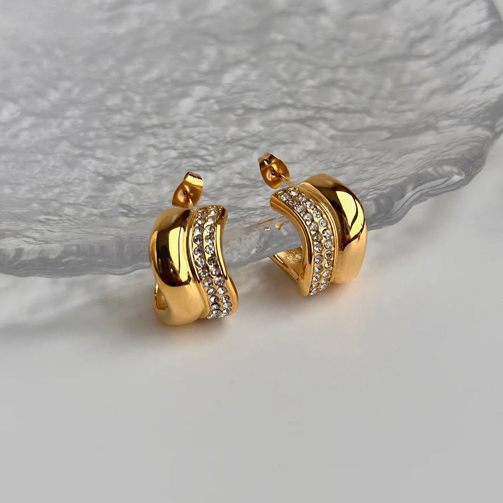 Bold Gold Crystal Hoop Earrings – Statement Jewelry
