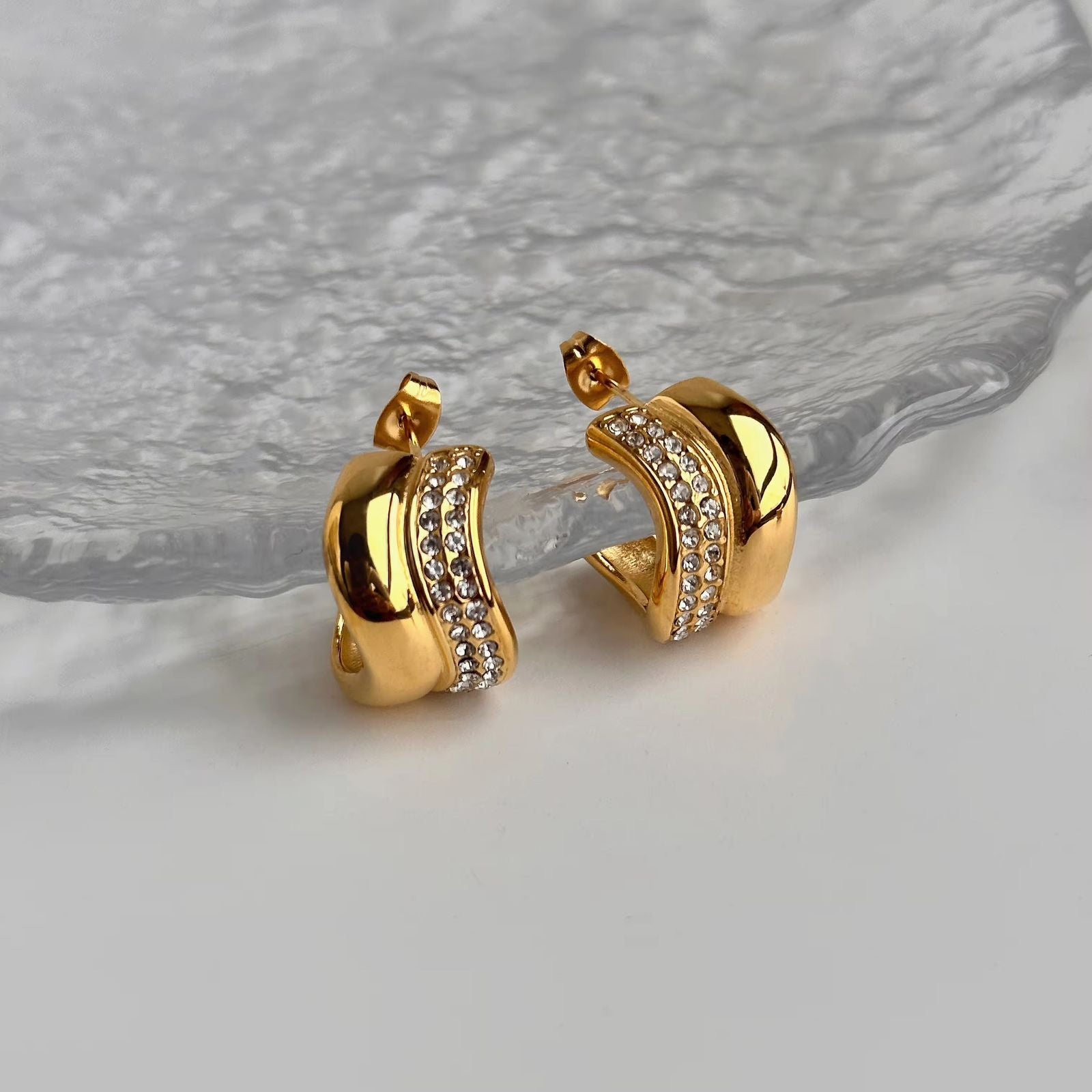 Bold Gold Crystal Hoop Earrings – Statement Jewelry