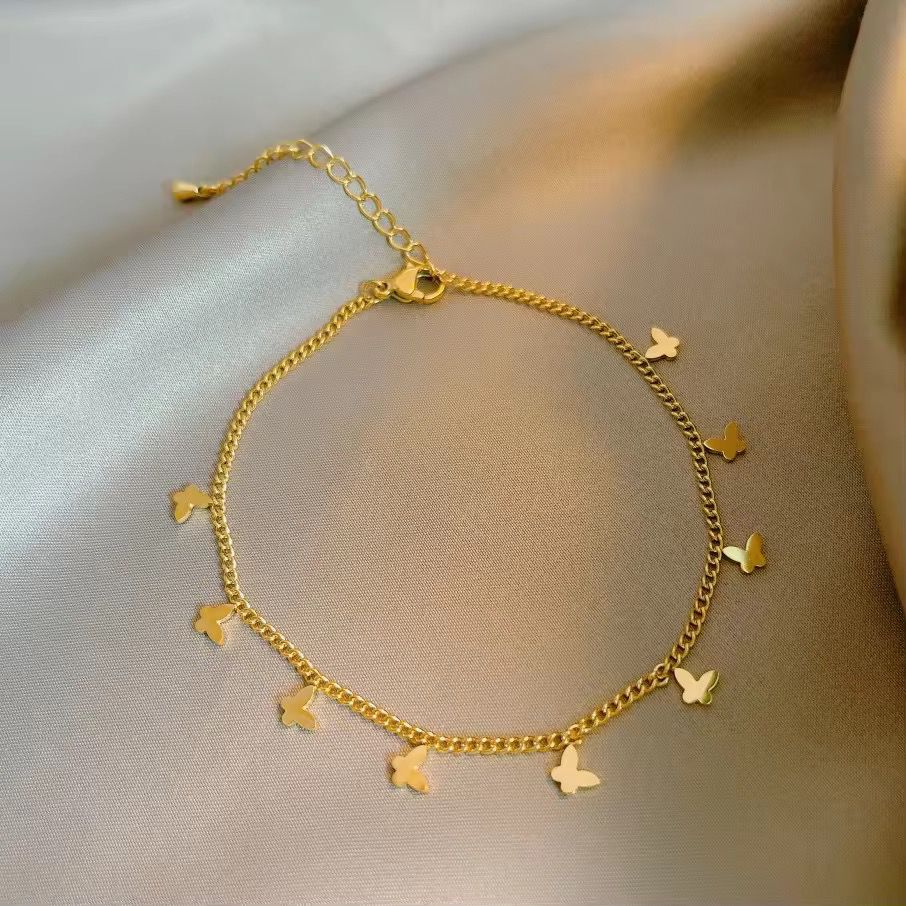 Dainty Gold Butterfly Anklet