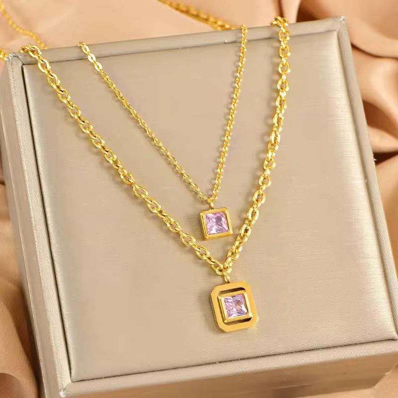 "Double Layer Gemstone Gold Necklaces 💎"