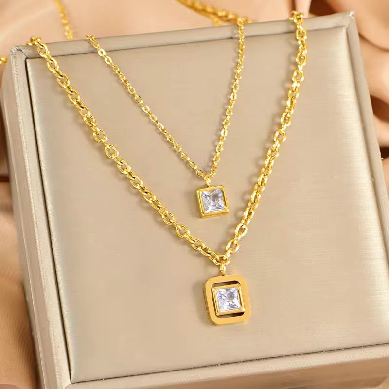 "Double Layer Gemstone Gold Necklaces 💎"