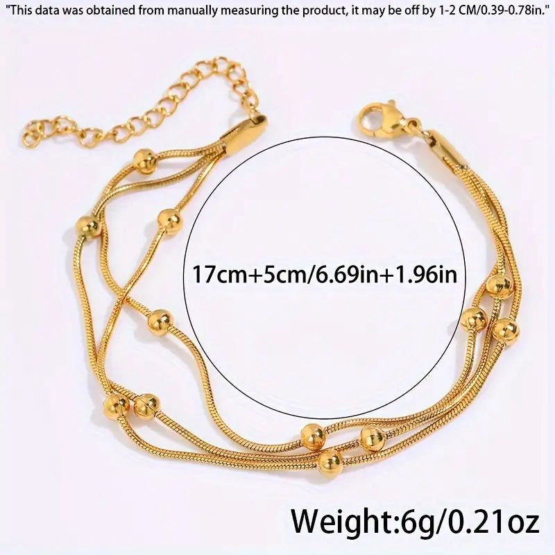"Golden Bead Mesh Bracelet"