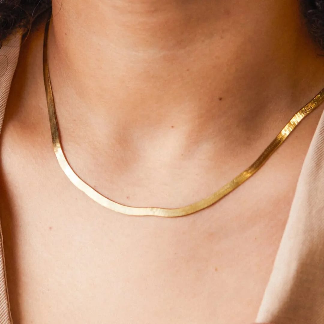 "Gold Snake Wave Necklace & Bracelet Set"