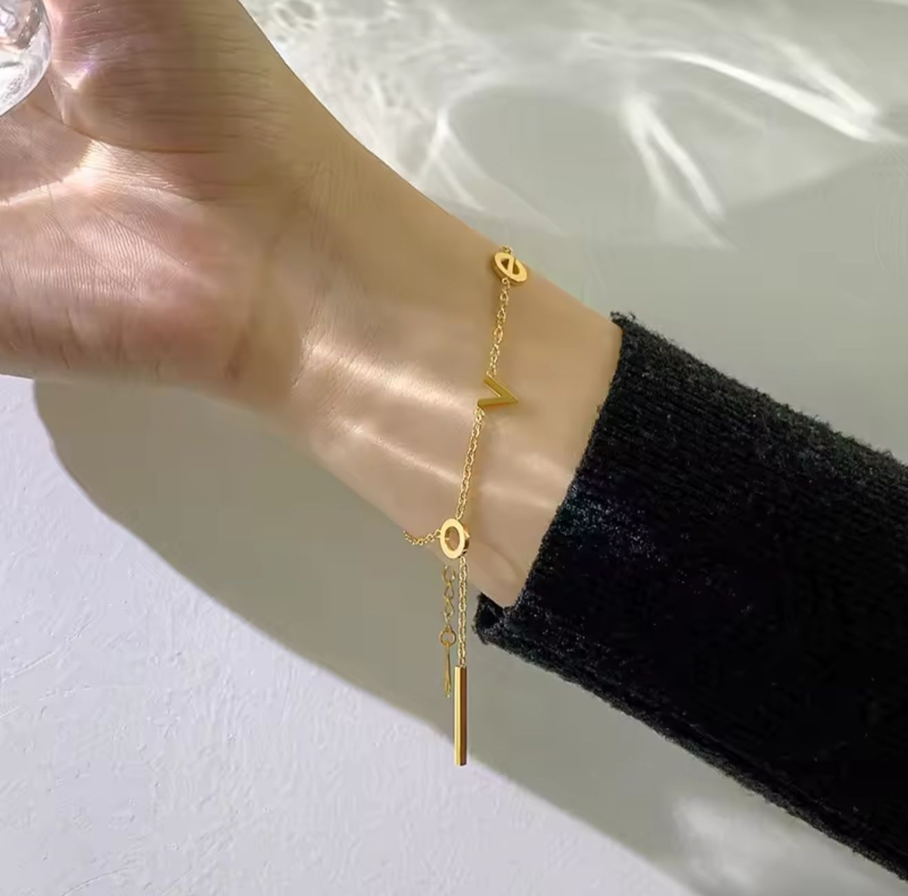 Gold Geometric Charm Bracelet & anklet