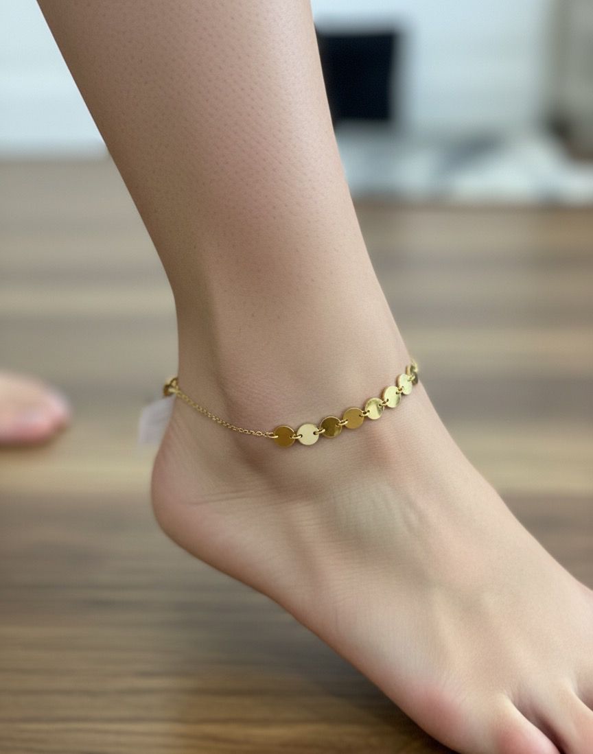 Elegant Gold Disc Anklet