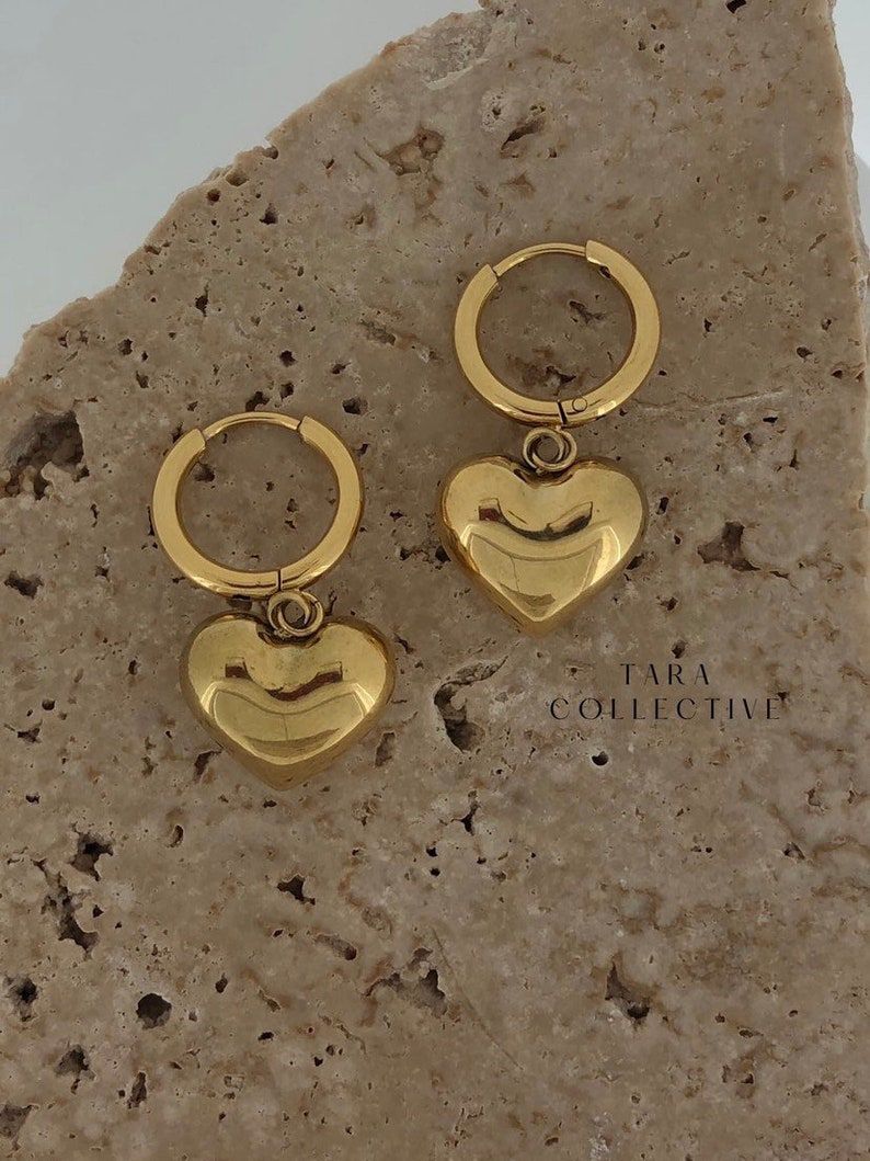 Golden heart earrings