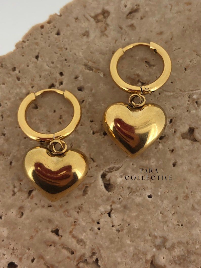 Golden heart earrings