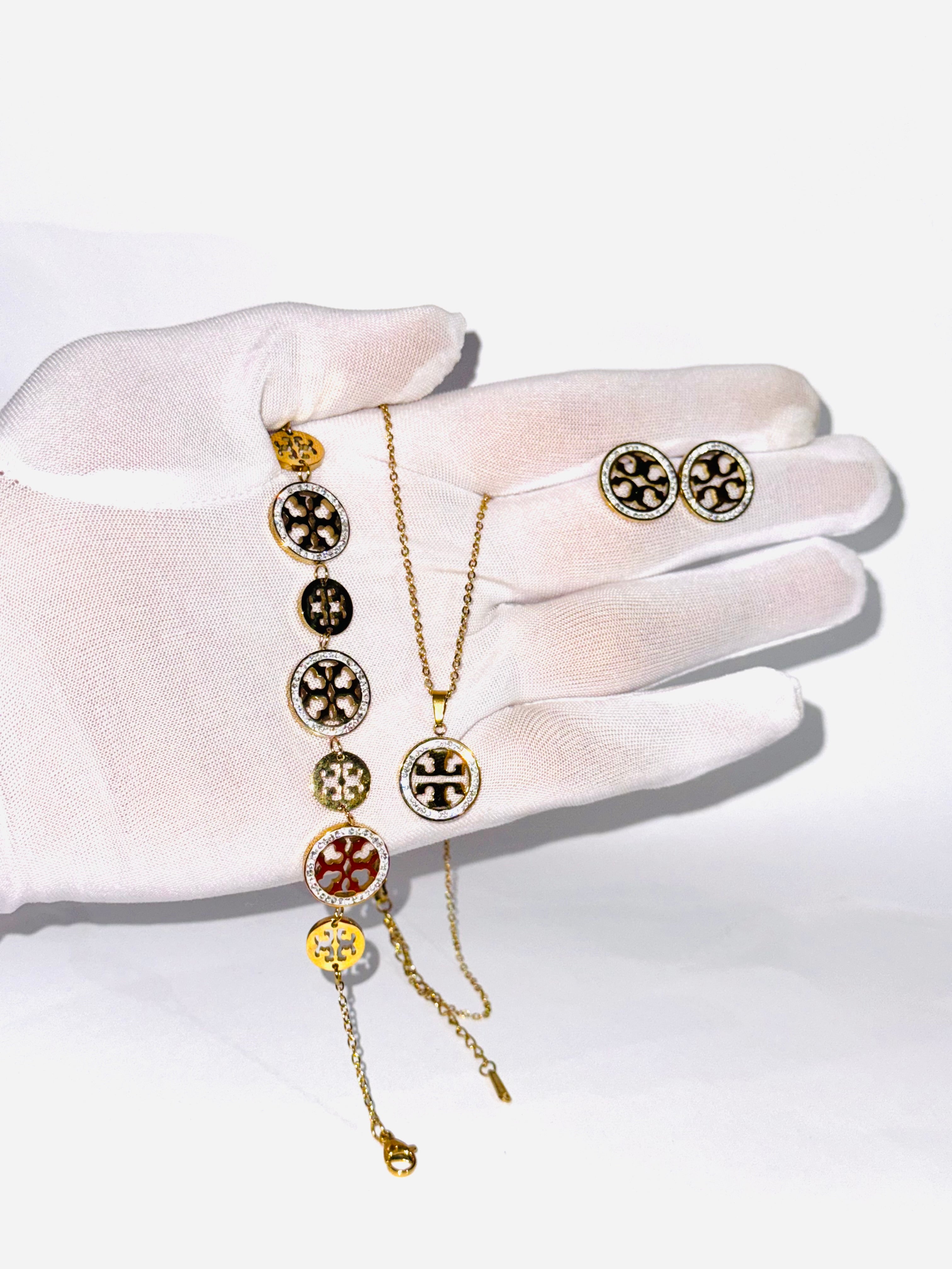 Gold-Plated Medallion Jewelry Set