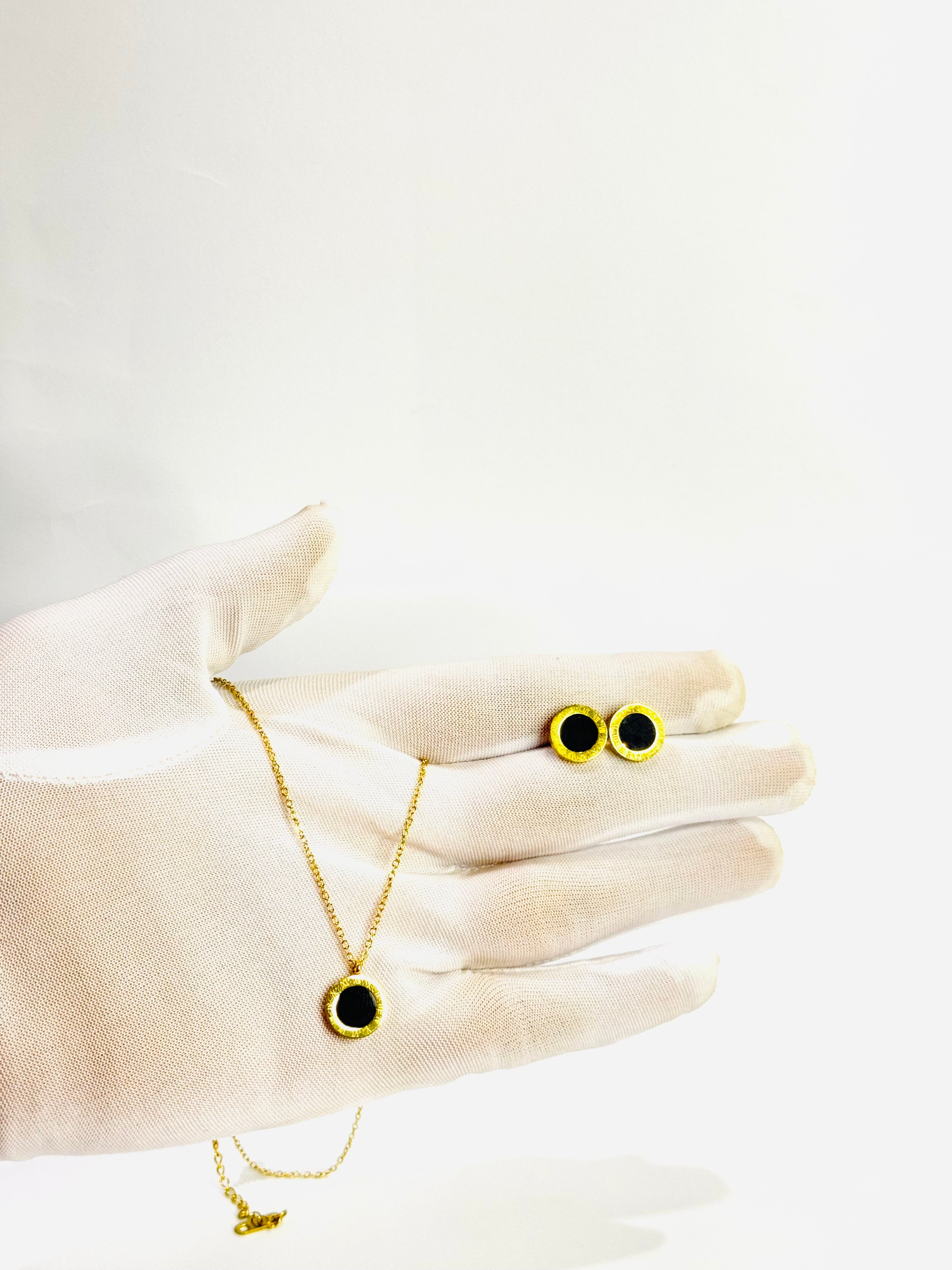 Gold-Plated Roman Numeral Jewelry Set