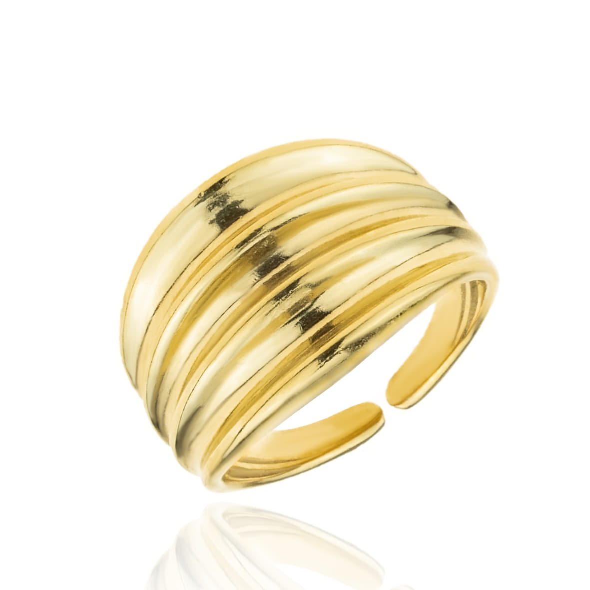 Gold band adjustable ring