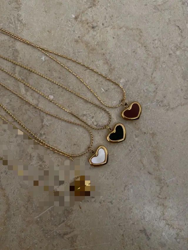 Elegant Enamel Heart Necklace
