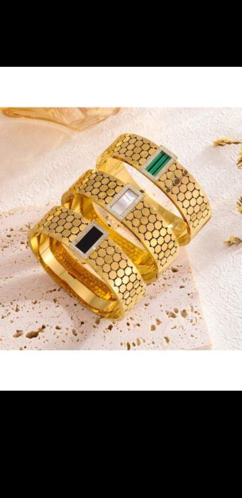 Luxury Honeycomb Stone Bangle