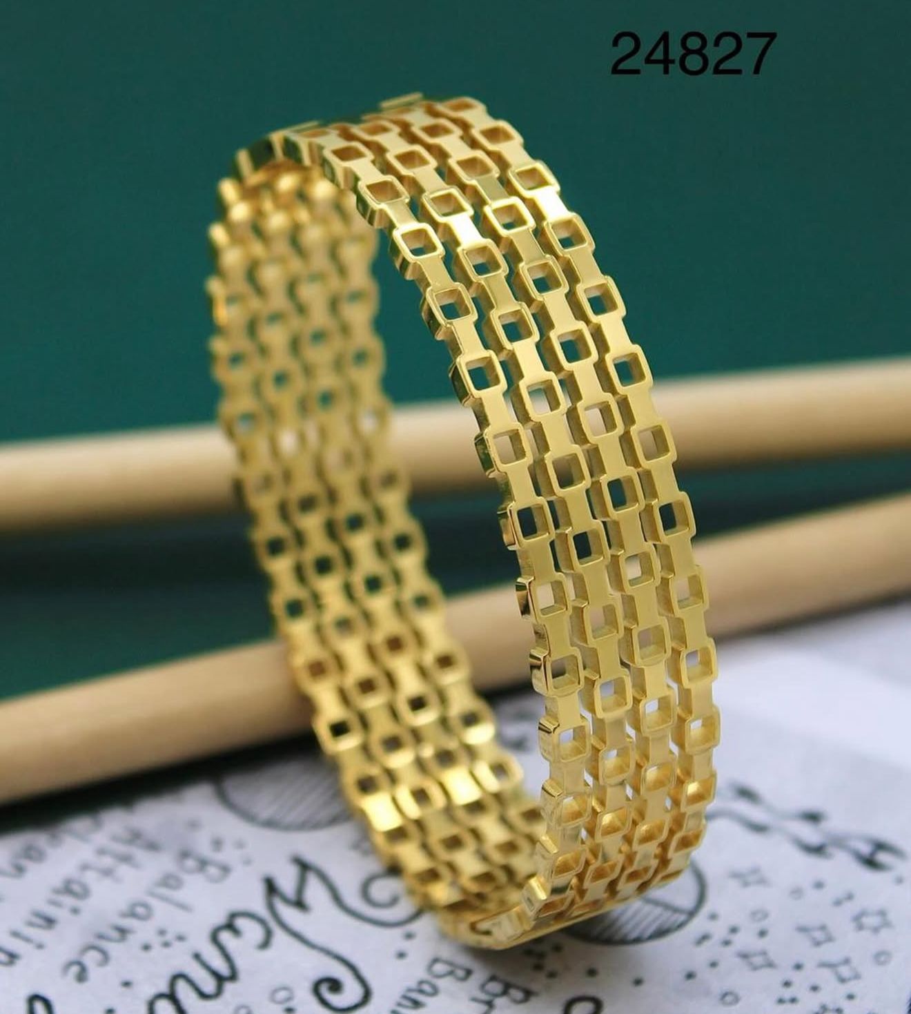 Golden Grid Bangle ✨