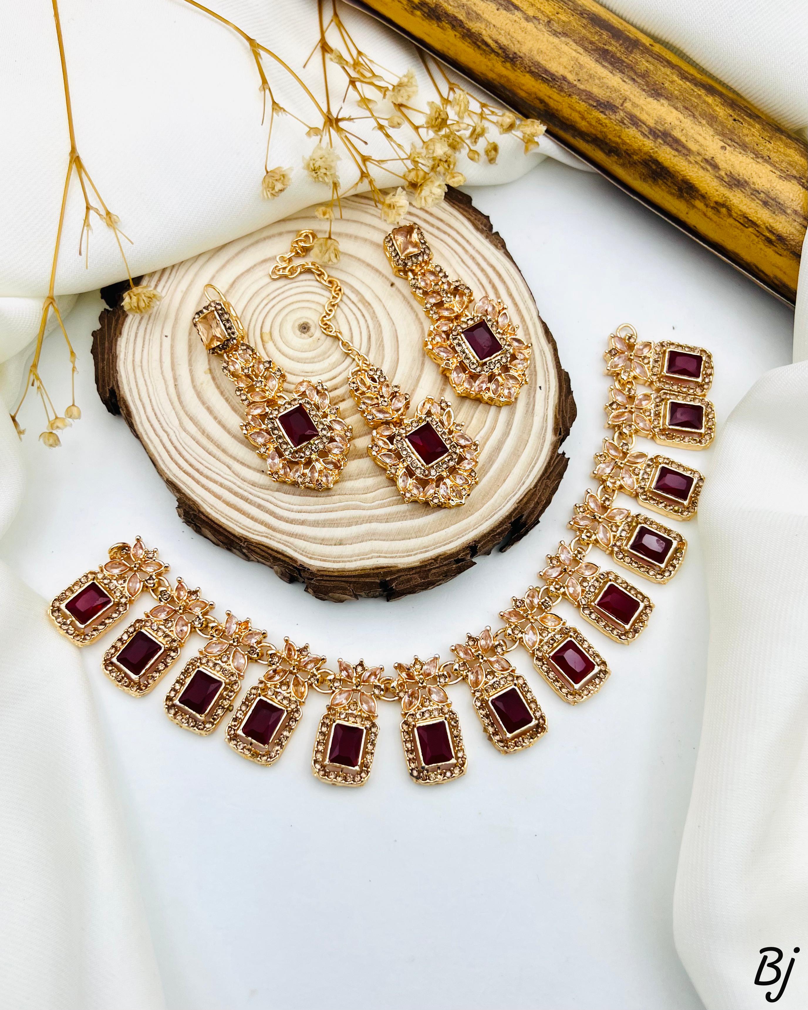 "Elegant Gold Plated Zarcon Jewelry Set"