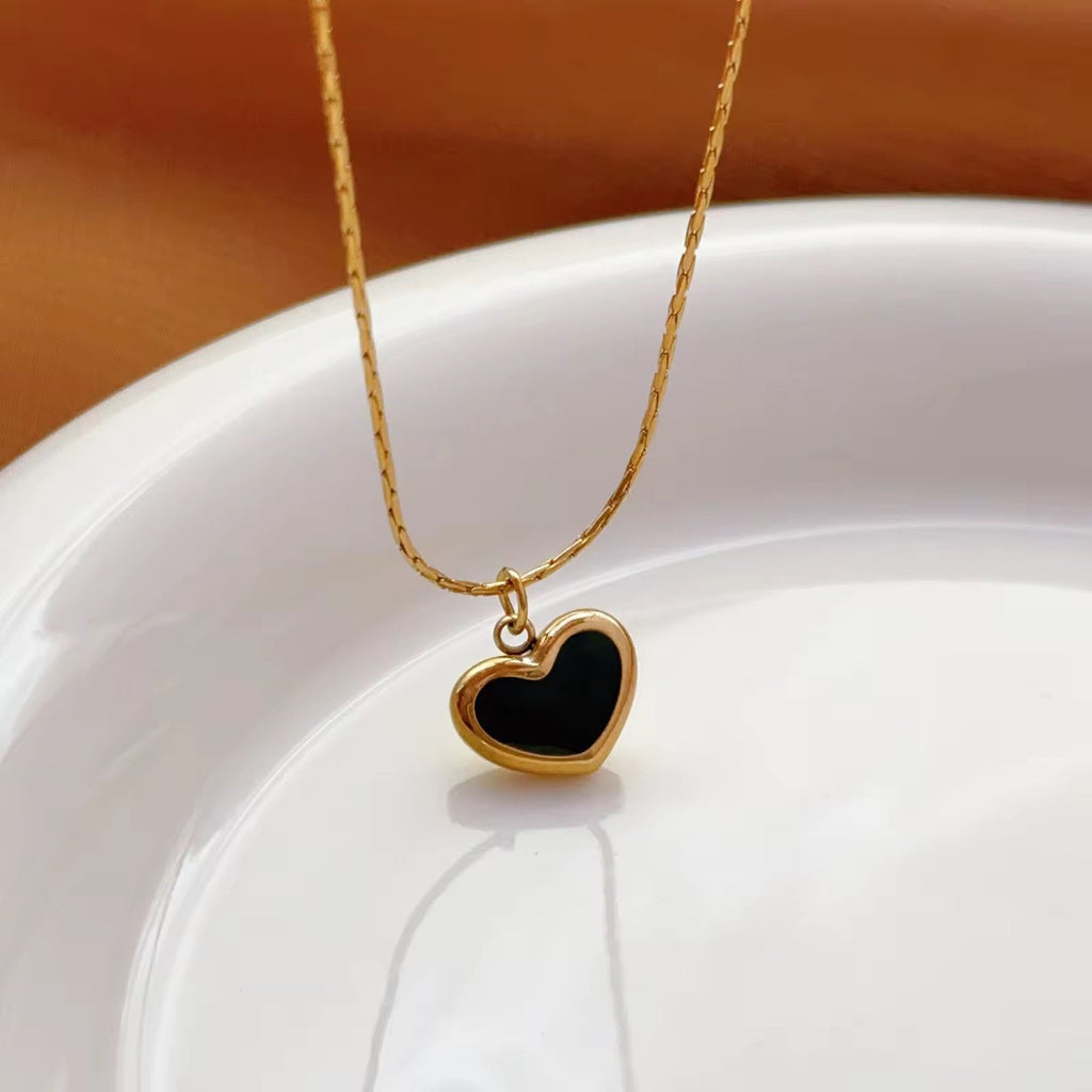 Elegant Enamel Heart Necklace