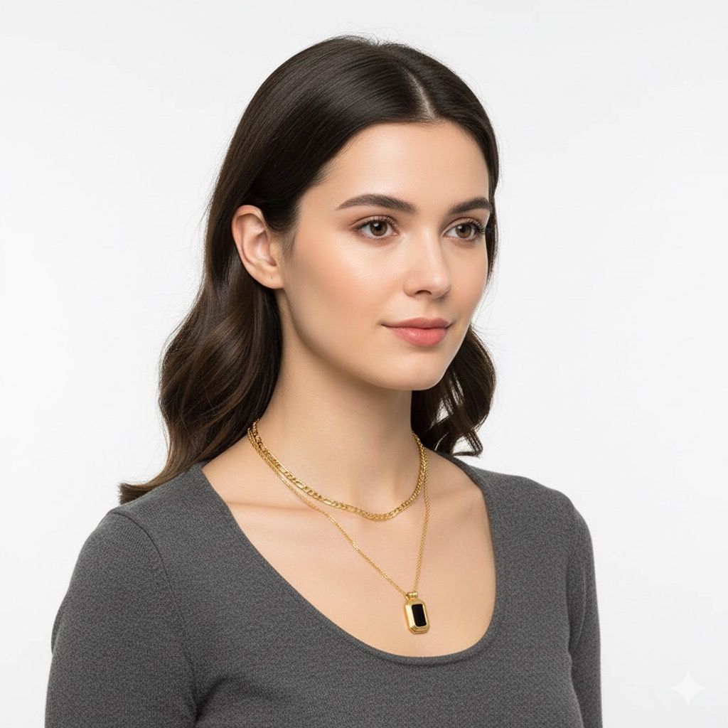 "Elegant Gold Layered Necklaces | Stainless Steel | Minimalist Chic"