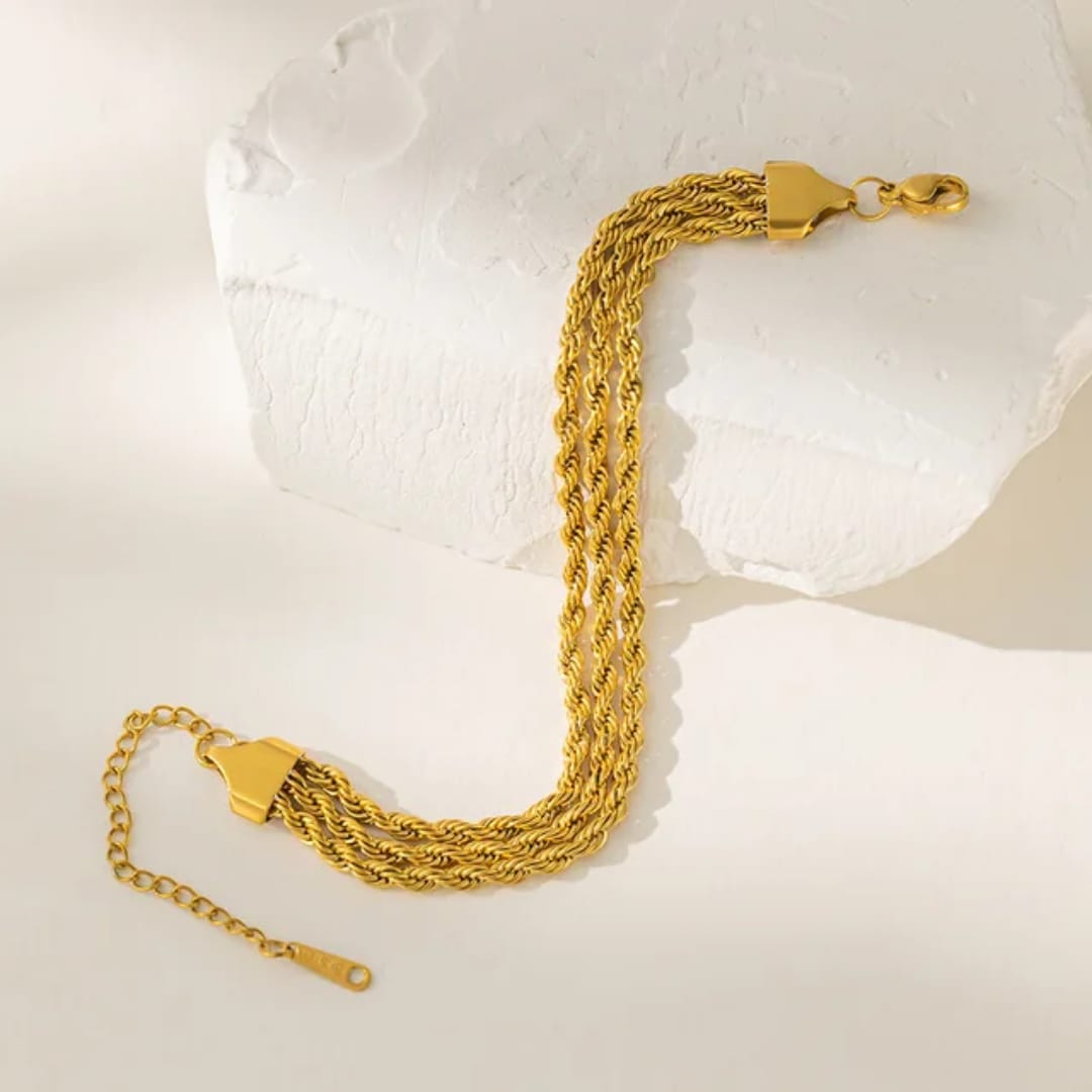 Triple Strand bracelet - Gold, Silver & Mix