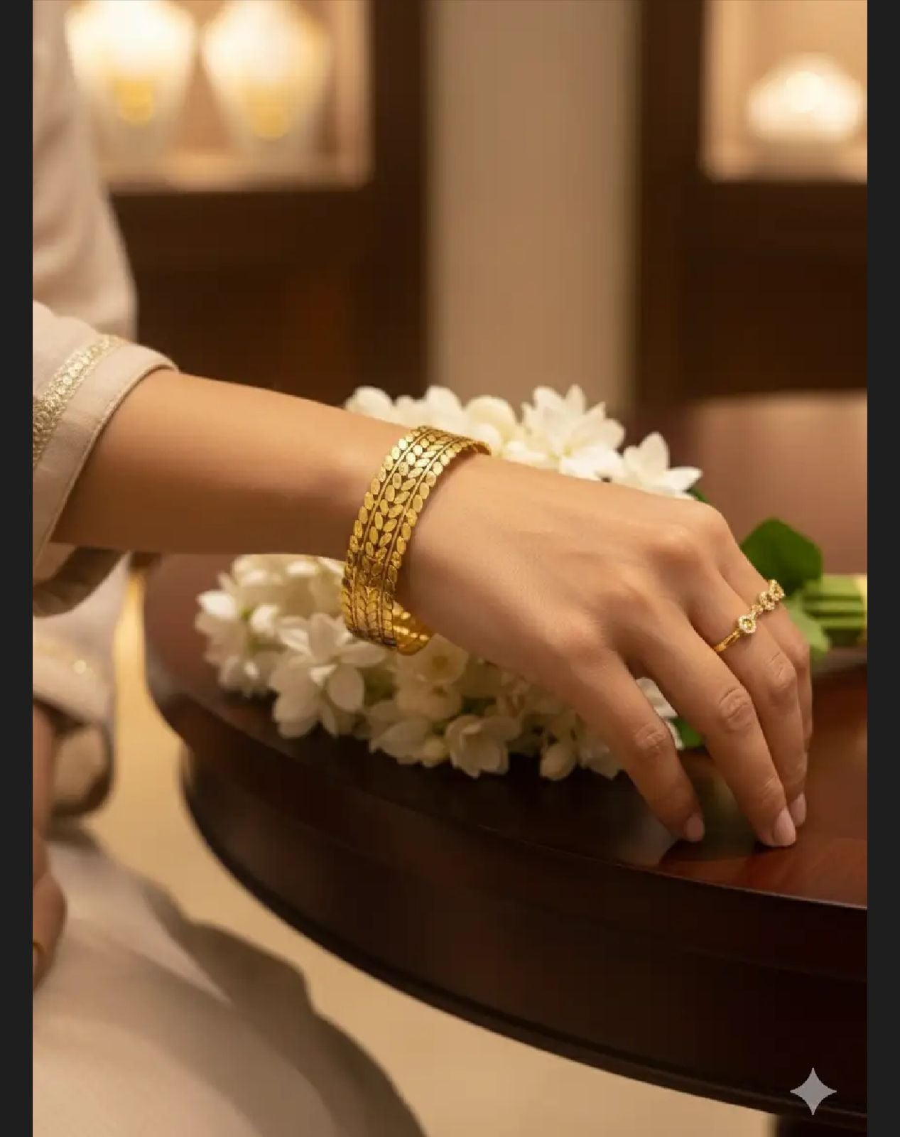 "Golden Leaf Bangles"