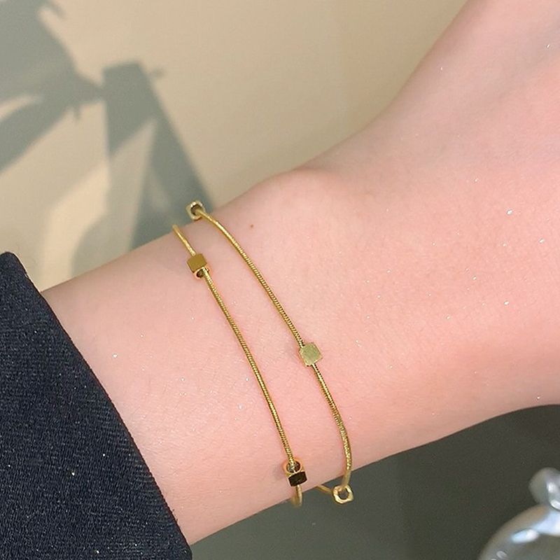 Gold wrist mesh beads bracelet