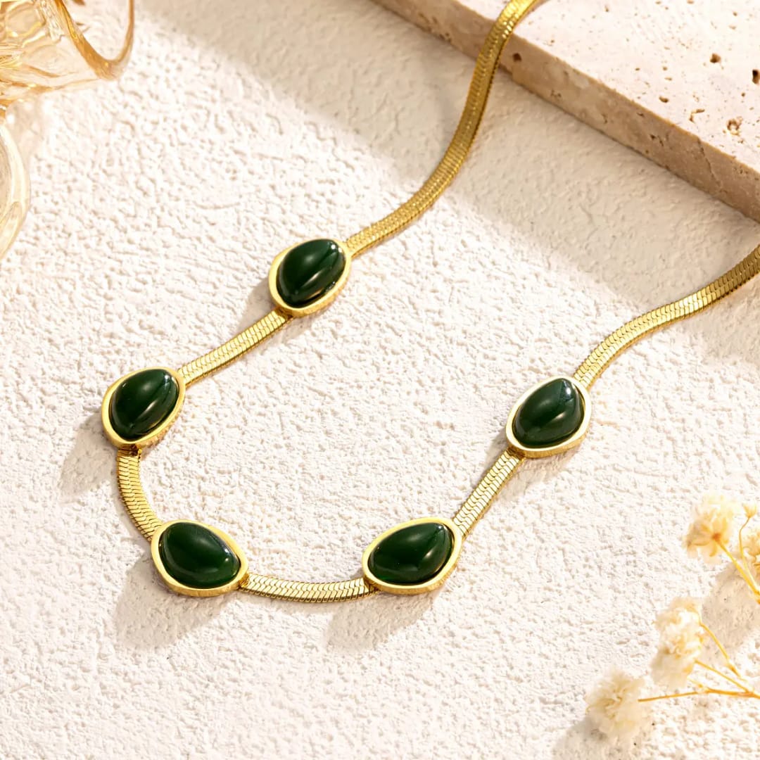 Green Stone Jewelry Set 😍