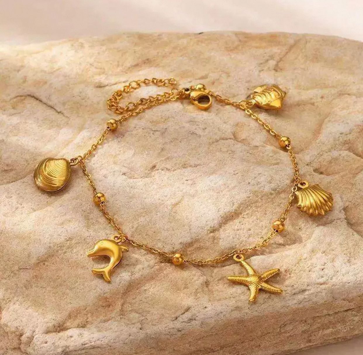 "Coastal Charm Gold Bracelet"