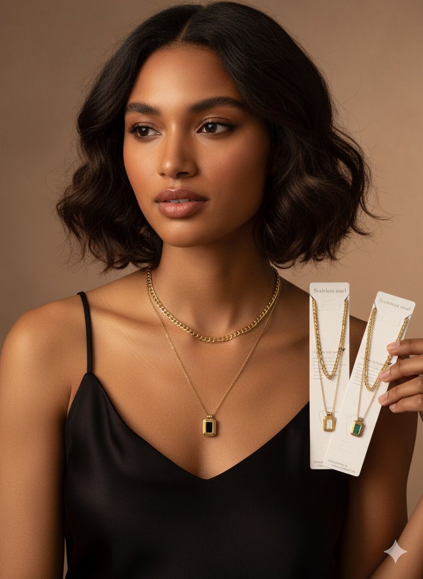 "Elegant Gold Layered Necklaces | Stainless Steel | Minimalist Chic"