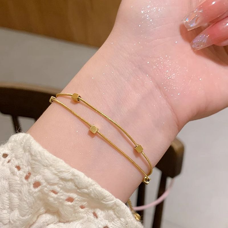 Gold wrist mesh beads bracelet