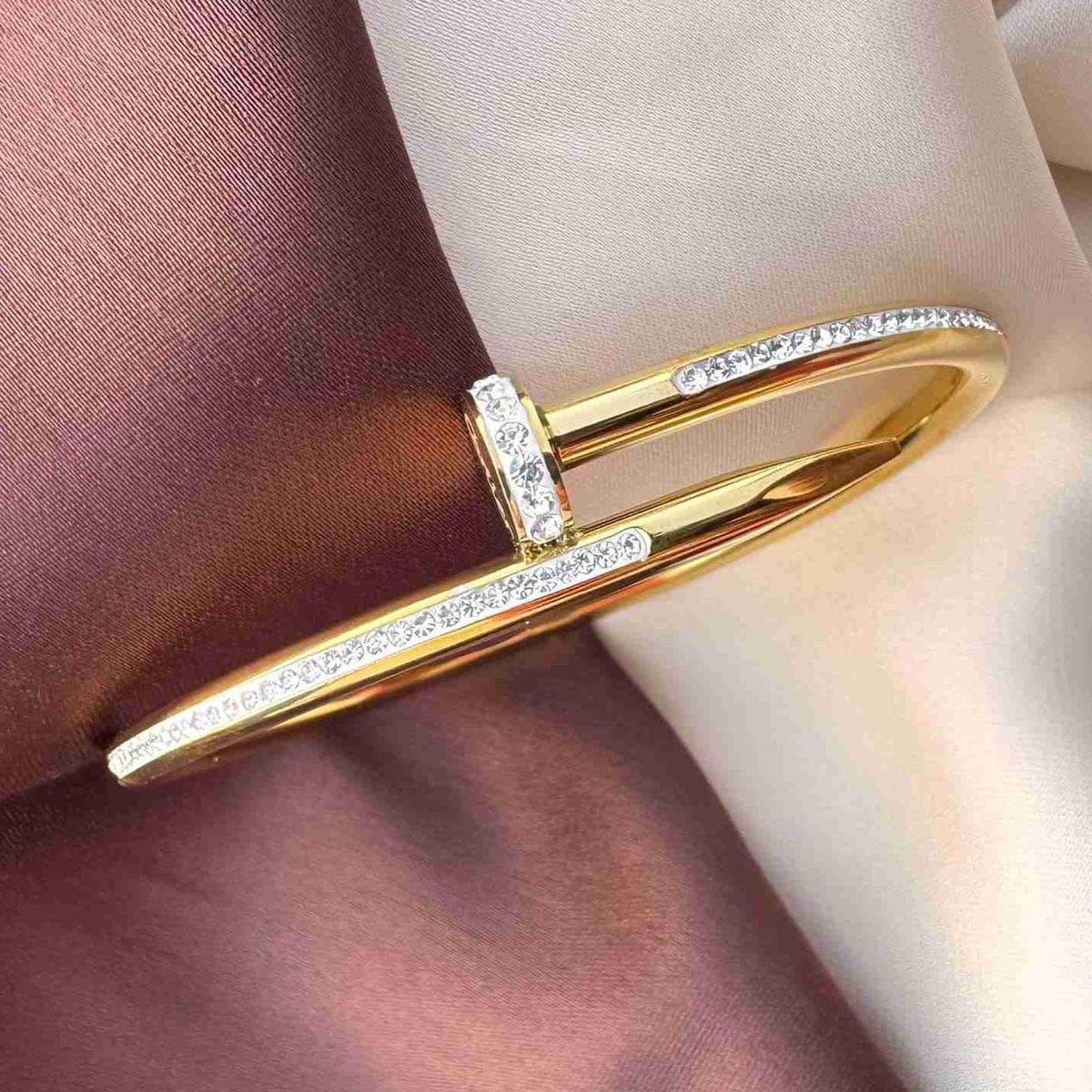 Elegant nail fully stone bangle