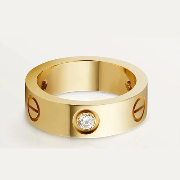 "Elegant Gold Cartier Ring with Diamond Accent 💎"