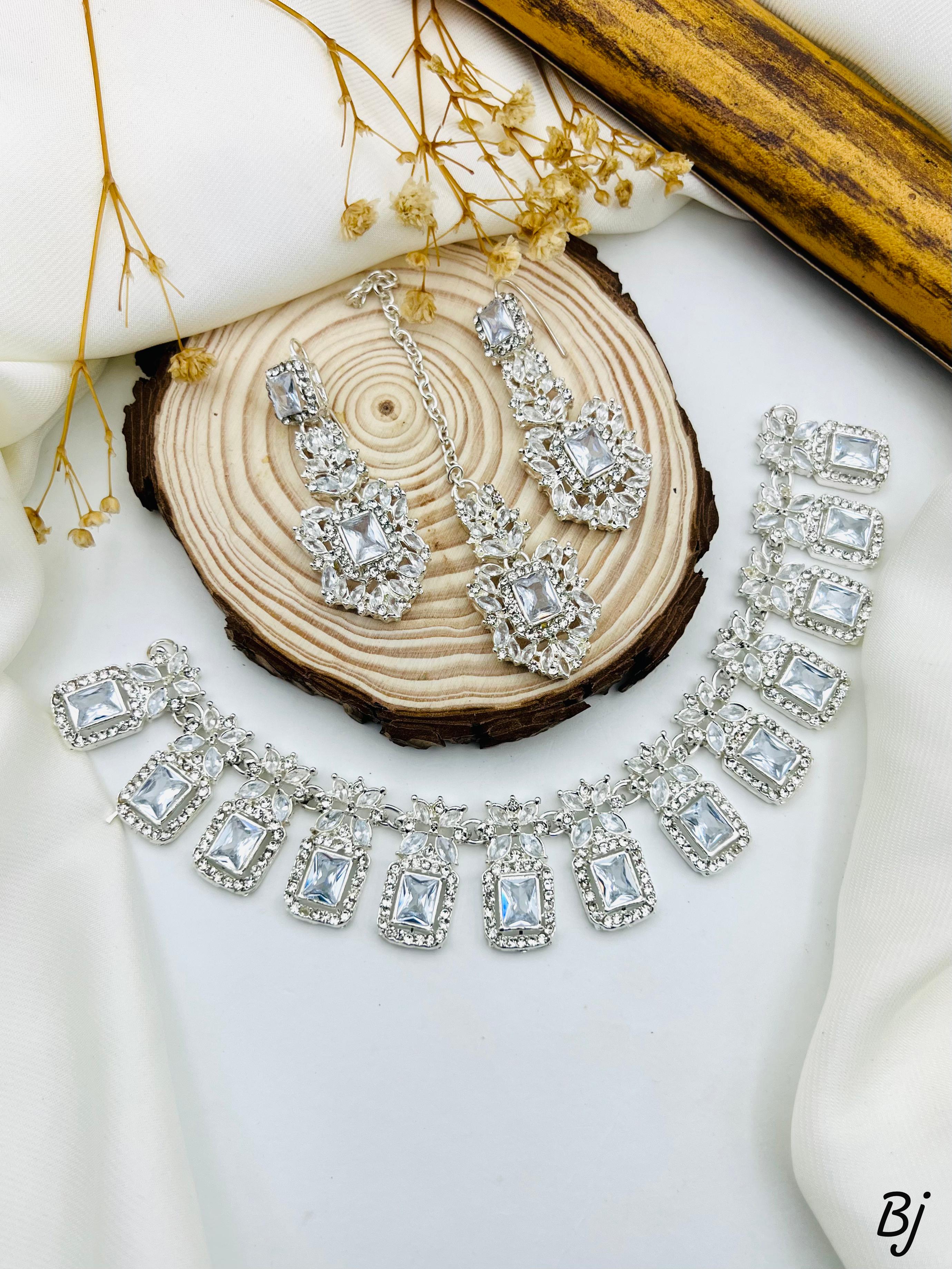 "Elegant Gold Plated Zarcon Jewelry Set"