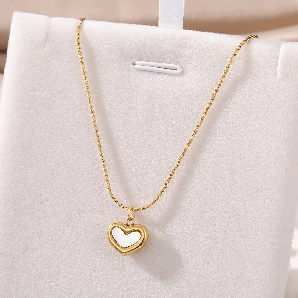 Elegant Enamel Heart Necklace