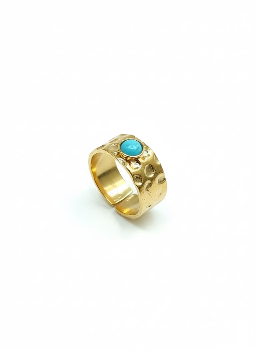 "Gold Ring with Ferozi Stone"